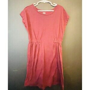 Old Navy Dress Cotton Girls Sz 10-12 Burgundy
